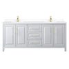 Custom image for White with Brushed Gold Trim / White Cultured Marble / No Mirror