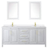 Custom image for White with Brushed Gold Trim / White Quartz / 24