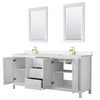 Custom image for White with Brushed Gold Trim / White Quartz / 24