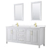 Custom image for White with Brushed Gold Trim / White Quartz / 24