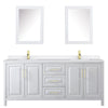 Custom image for White with Brushed Gold Trim / White Quartz / Medicine Cabinets