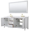 Custom image for White with Brushed Gold Trim / White Quartz / 70