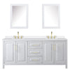 Custom image for White with Brushed Gold Trim / White Quartz / Medicine Cabinets
