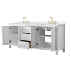 Custom image for White with Brushed Gold Trim / White Quartz / No Mirror
