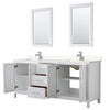 Custom image for White with Polished Chrome Trim / Carrara Cultured Marble / 24