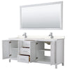 Custom image for White with Polished Chrome Trim / Carrara Cultured Marble / 70