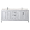 Custom image for White with Polished Chrome Trim / Carrara Cultured Marble / No Mirror