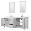 Custom image for White with Polished Chrome Trim / Carrara Cultured Marble / 24