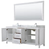 Custom image for White with Polished Chrome Trim / White Carrara Marble / 70