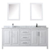 Custom image for White with Polished Chrome Trim / White Carrara Marble / Medicine Cabinets
