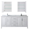 Custom image for White with Polished Chrome Trim / White Carrara Marble / Medicine Cabinets