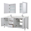 Custom image for White with Polished Chrome Trim / Giotto Quartz / Medicine Cabinets