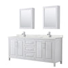 Custom image for White with Polished Chrome Trim / Giotto Quartz / Medicine Cabinets