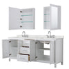 Custom image for White with Polished Chrome Trim / Giotto Quartz / Medicine Cabinets