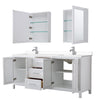 Custom image for White with Polished Chrome Trim / White Cultured Marble / Medicine Cabinets