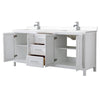 Custom image for White with Polished Chrome Trim / White Cultured Marble / No Mirror