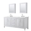 Custom image for White with Polished Chrome Trim / White Cultured Marble / Medicine Cabinets