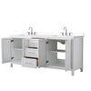 Custom image for White with Polished Chrome Trim / White Cultured Marble / No Mirror