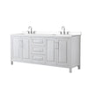 Custom image for White with Polished Chrome Trim / White Cultured Marble / No Mirror