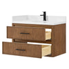 Custom image for Toasted Walnut with Matte Black Trim / White Quartz / No Mirror