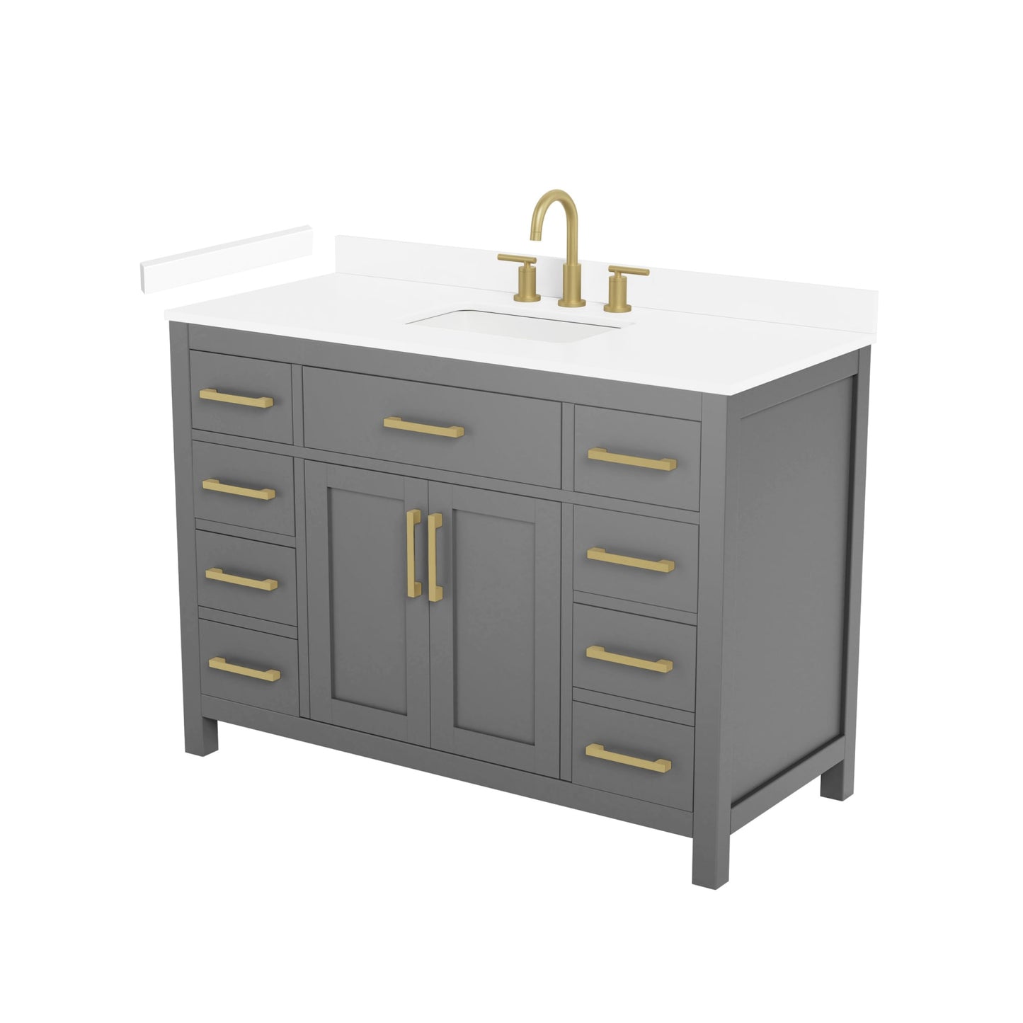 Beckett Bathroom Vanity with Countertop 48 inch Single Sink 3-hole Faucet Setup