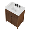 Custom image for Dark Walnut with Matte Black Trim / Carrara Cultured Marble / No Mirror