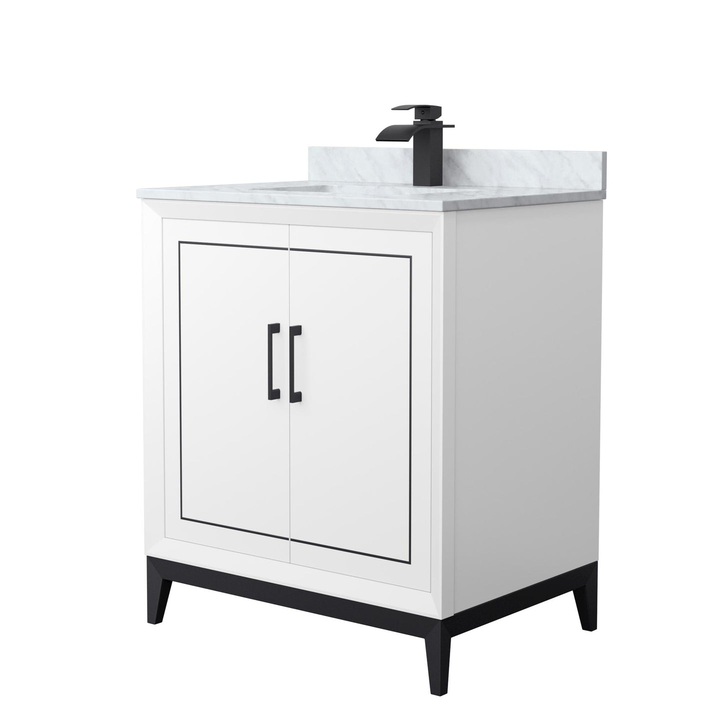 Marlena Bathroom Vanity with Countertop 30 inch Single Sink Single hole Faucet Setup