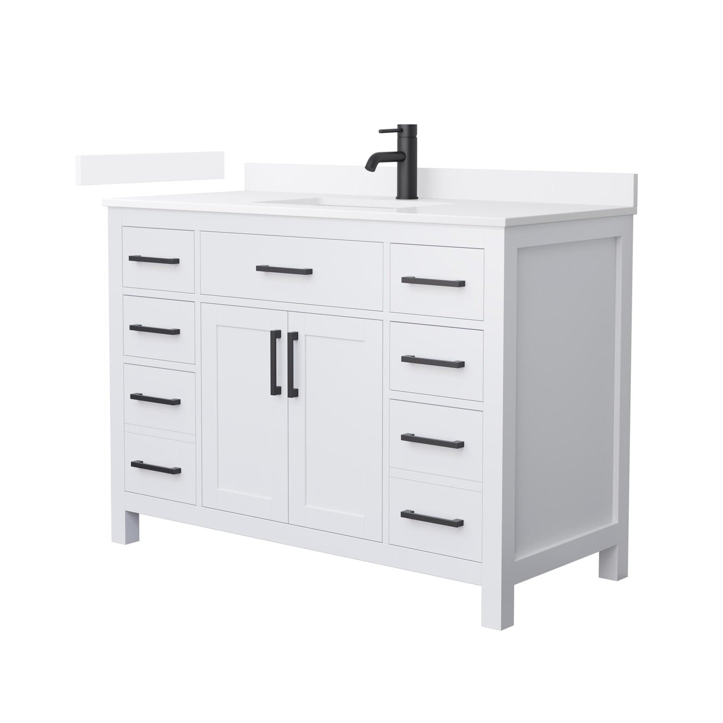 Beckett Bathroom Vanity with Countertop 48 inch Single Sink Single hole Faucet Setup