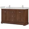 Custom image for Dark Walnut with Polished Chrome Trim / Carrara Cultured Marble / No Mirror