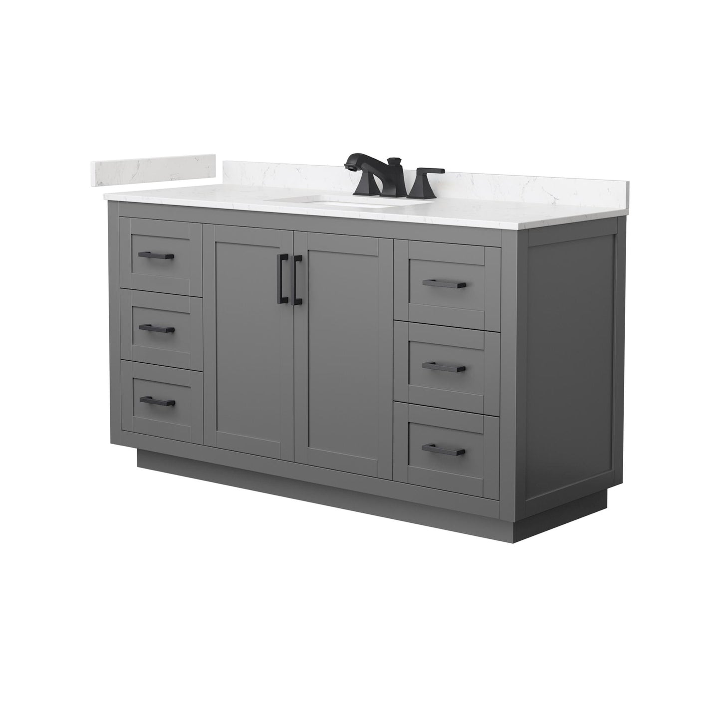 Miranda Bathroom Vanity with Countertop 60 inch Single Sink 3-hole Faucet Setup