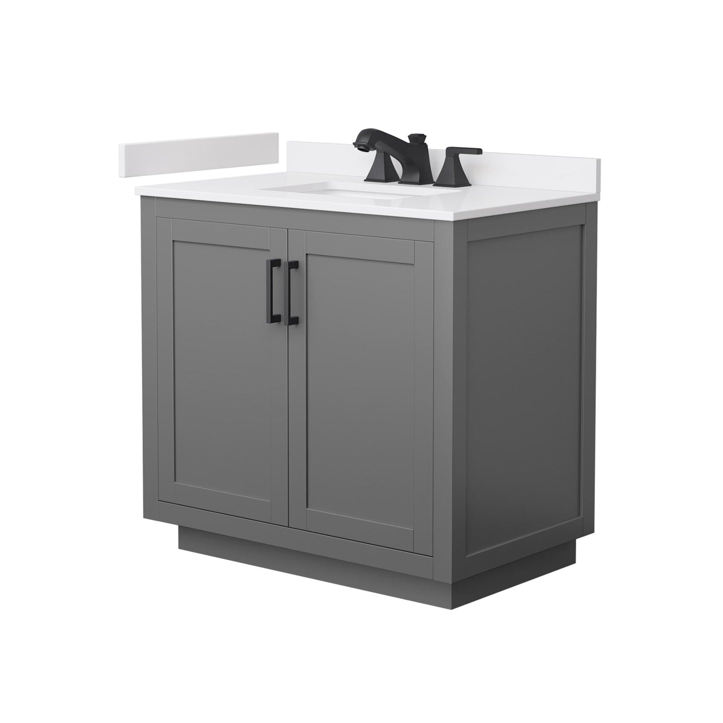 Miranda Bathroom Vanity with Countertop 36 inch Single Sink 3-hole Faucet Setup