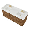 Custom image for Toasted Walnut with Satin Bronze Trim / White Quartz / No Mirror