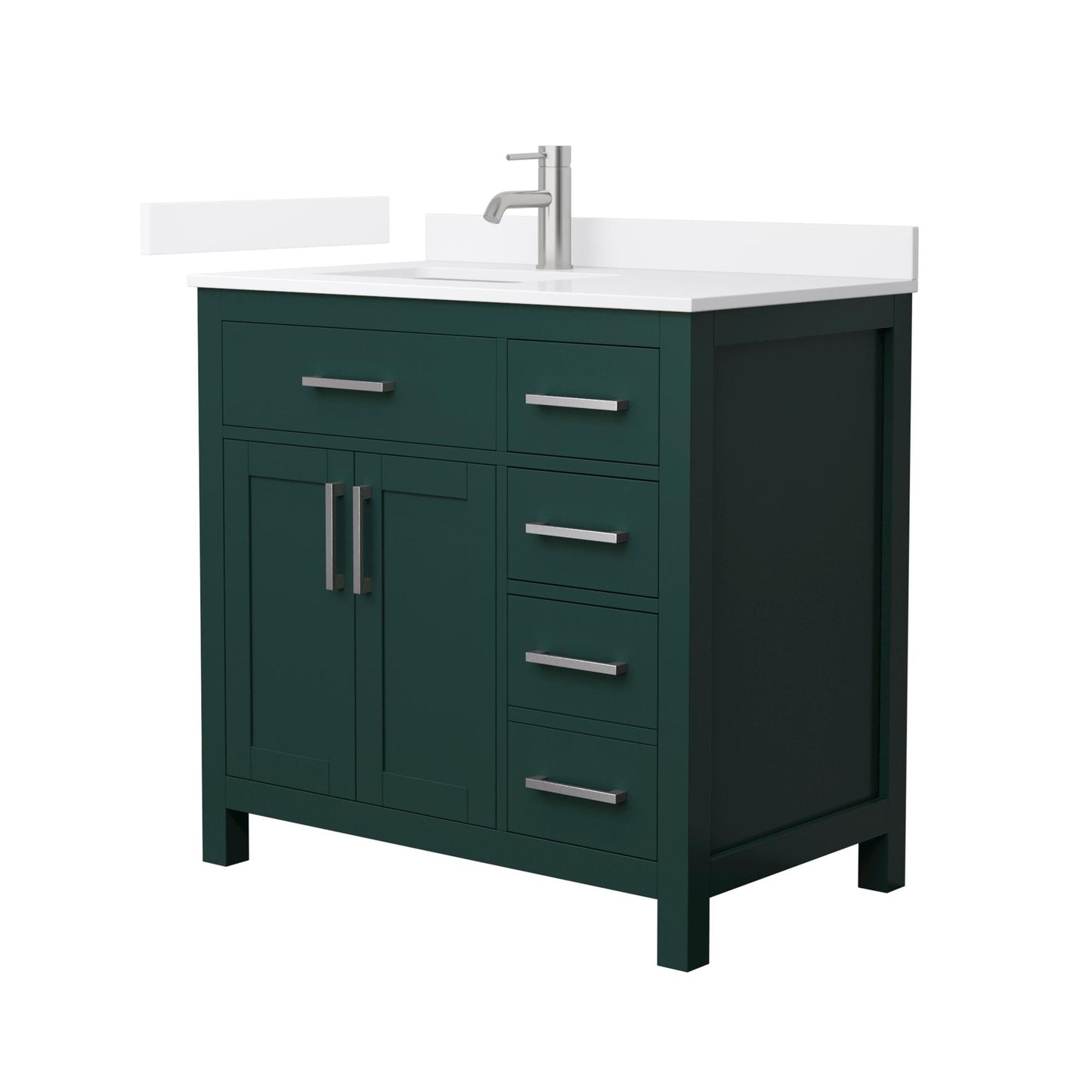 Beckett Bathroom Vanity with Countertop 36 inch Single Sink Single hole Faucet Setup