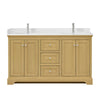 Custom image for Honey Oak with Polished Chrome Trim / White Quartz / No Mirror