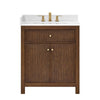 Custom image for Dark Walnut with Brushed Gold Trim / Giotto Quartz / No Mirror