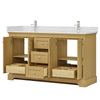 Custom image for Honey Oak with Polished Chrome Trim / White Quartz / No Mirror