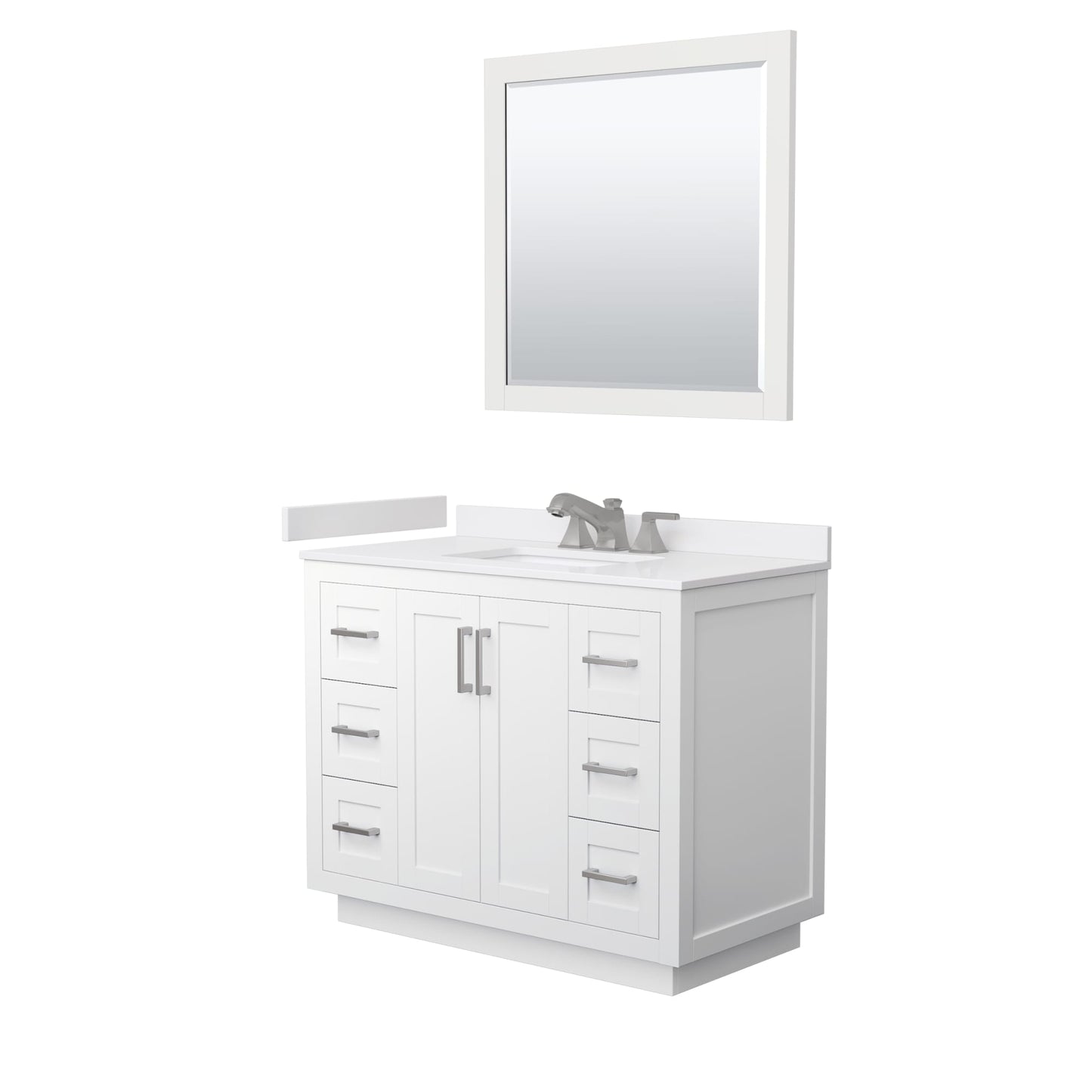 Miranda Bathroom Vanity with Countertop 42 inch Single Sink 3-hole Faucet Setup