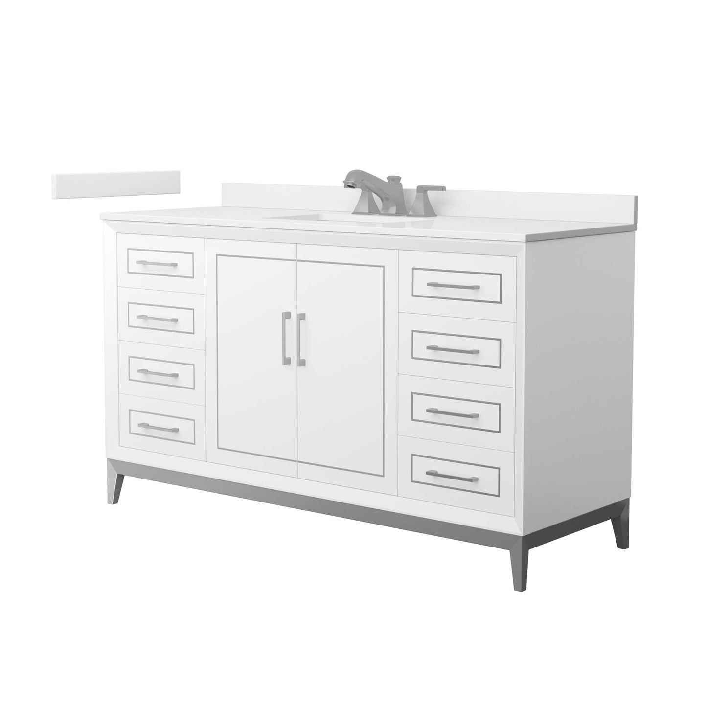 Marlena Bathroom Vanity with Countertop 60 inch Single Sink 3-hole Faucet Setup