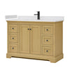 Custom image for Honey Oak with Matte Black Trim / White Cultured Marble / No Mirror