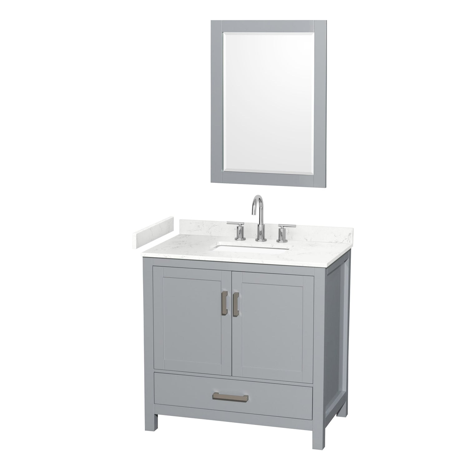 Sheffield Bathroom Vanity with Countertop 36 inch Single Sink 3-hole Faucet Setup