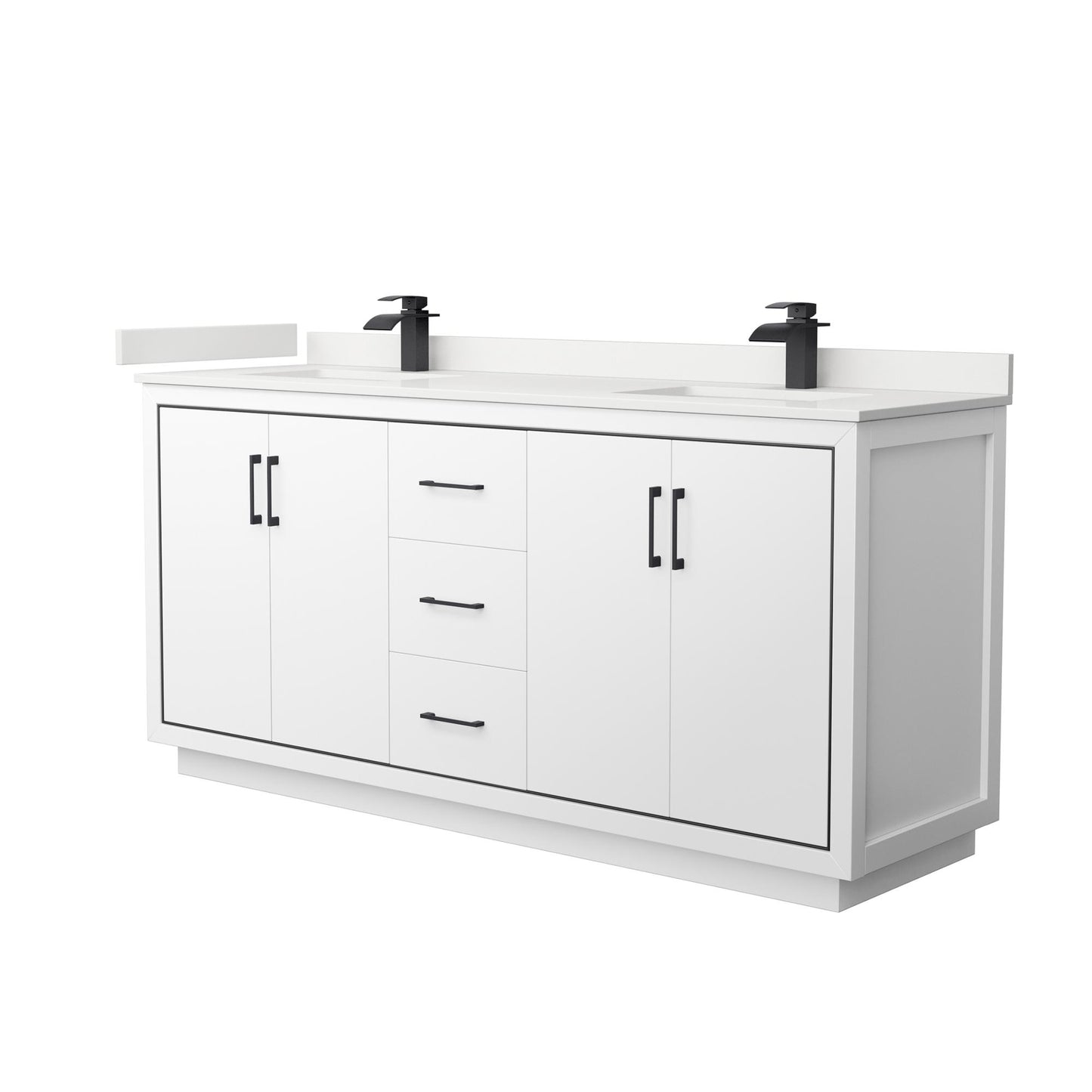 Icon Bathroom Vanity with Countertop 72 inch Double Sink Single hole Faucet Setup