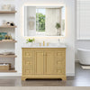 Custom image for Honey Oak with Brushed Gold Trim / Giotto Quartz / No Mirror