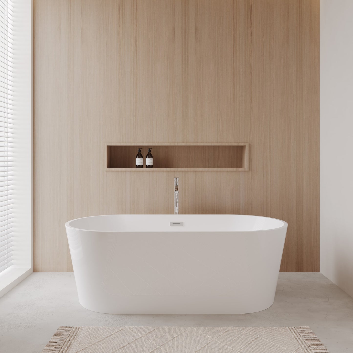 Carissa Freestanding Acrylic Bathtub With Faucet 67 inch