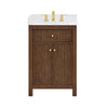 Custom image for Dark Walnut with Brushed Gold Trim / Giotto Quartz / No Mirror