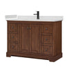 Custom image for Dark Walnut with Matte Black Trim / White Quartz / No Mirror