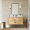 Custom image for Scandinavian Oak with Matte Black Trim / Giotto Quartz / No Mirror