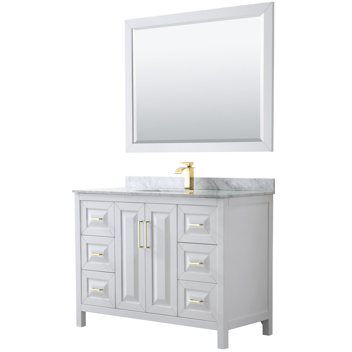 Daria Bathroom Vanity with Countertop 48 inch Single Sink Single hole Faucet Setup