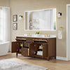 Custom image for Dark Walnut with Brushed Gold Trim / Carrara Cultured Marble / No Mirror