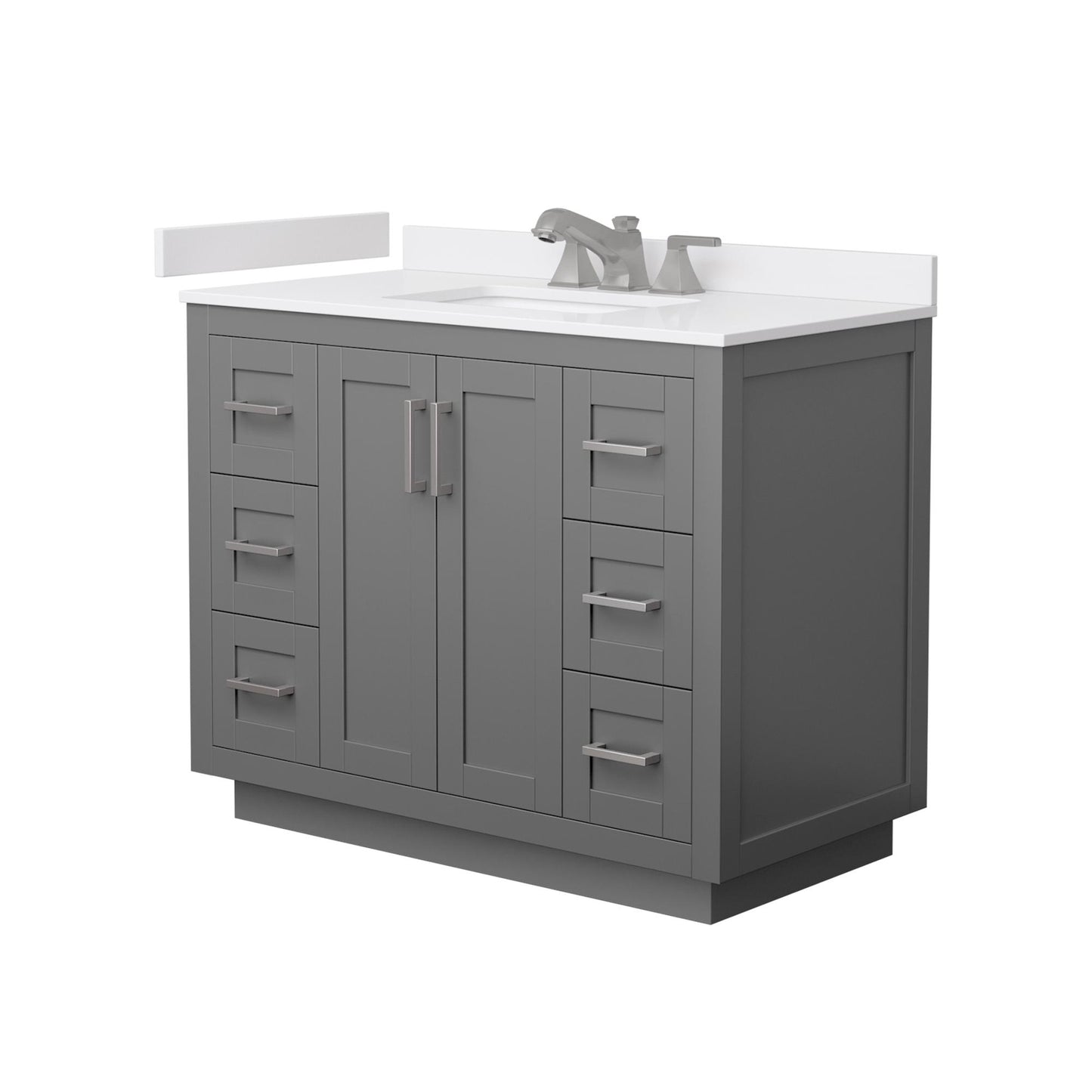 Miranda Bathroom Vanity with Countertop 42 inch Single Sink 3-hole Faucet Setup