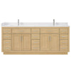 Custom image for Rift Oak with Brushed Nickel Trim / White Cultured Marble / No Mirror